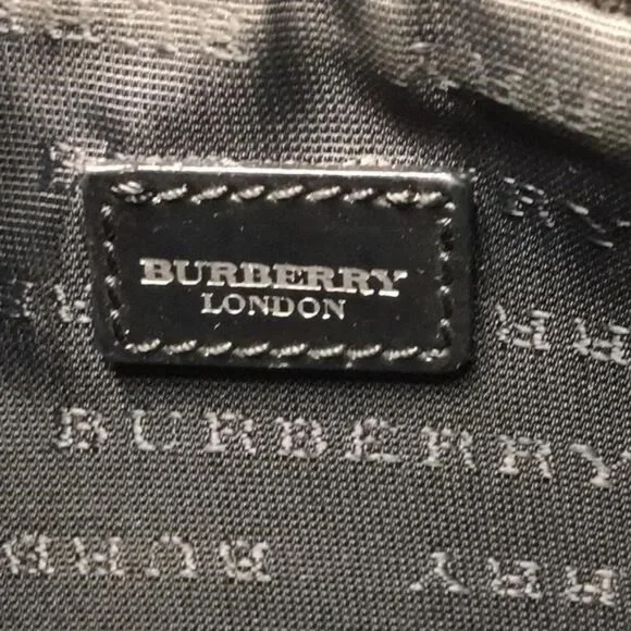 Pre-Loved Authentic BURBERRY Nova Check Pouch Handbag – Beige/Black PVC 👜 - Picture 3 of 12